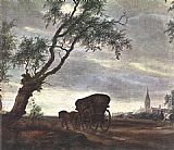 Salomon Van Ruysdael Canvas Paintings - Halt at an Inn - detail